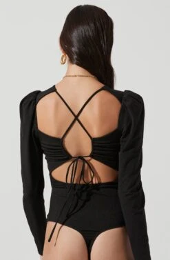Multi Back Cutout Bodysuit -Dresses Sales Store AT17094 BLACK 1382