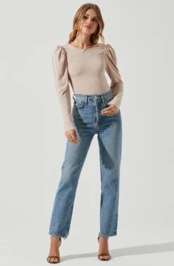 Multi Back Cutout Bodysuit -Dresses Sales Store AT17094 CREAM 0902