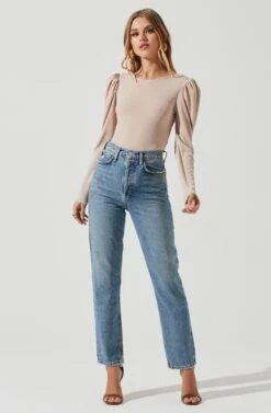 Multi Back Cutout Bodysuit -Dresses Sales Store AT17094 CREAM 0903