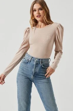 Multi Back Cutout Bodysuit -Dresses Sales Store AT17094 CREAM 0909