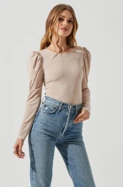 Multi Back Cutout Bodysuit -Dresses Sales Store AT17094 CREAM 0910