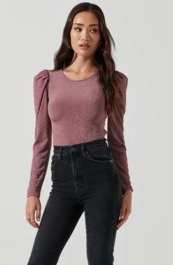 Multi Back Cutout Bodysuit -Dresses Sales Store AT17094 MAUVE 0990