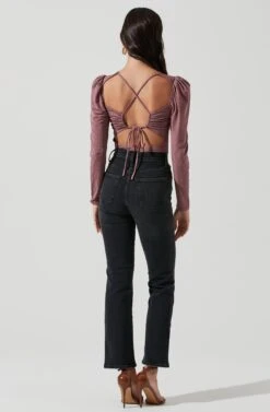 Multi Back Cutout Bodysuit -Dresses Sales Store AT17094 MAUVE 0996