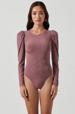 Multi Back Cutout Bodysuit -Dresses Sales Store AT17094 MAUVE 1002