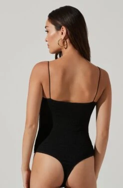 Cut Out Sweetheart Bodysuit -Dresses Sales Store AT17139 BLACK 0450