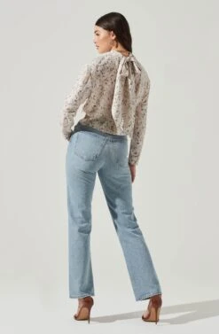 Long Sleeve Drape Tie Back Neck Back Top -Dresses Sales Store AT17208 OFFWHITESKETCH 11