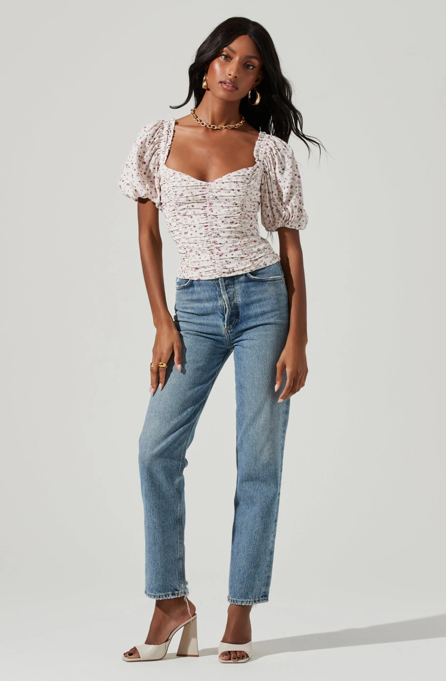 Ruched Short Puff Sleeve Top 8 Ruched Short Puff Sleeve Top - Image 8