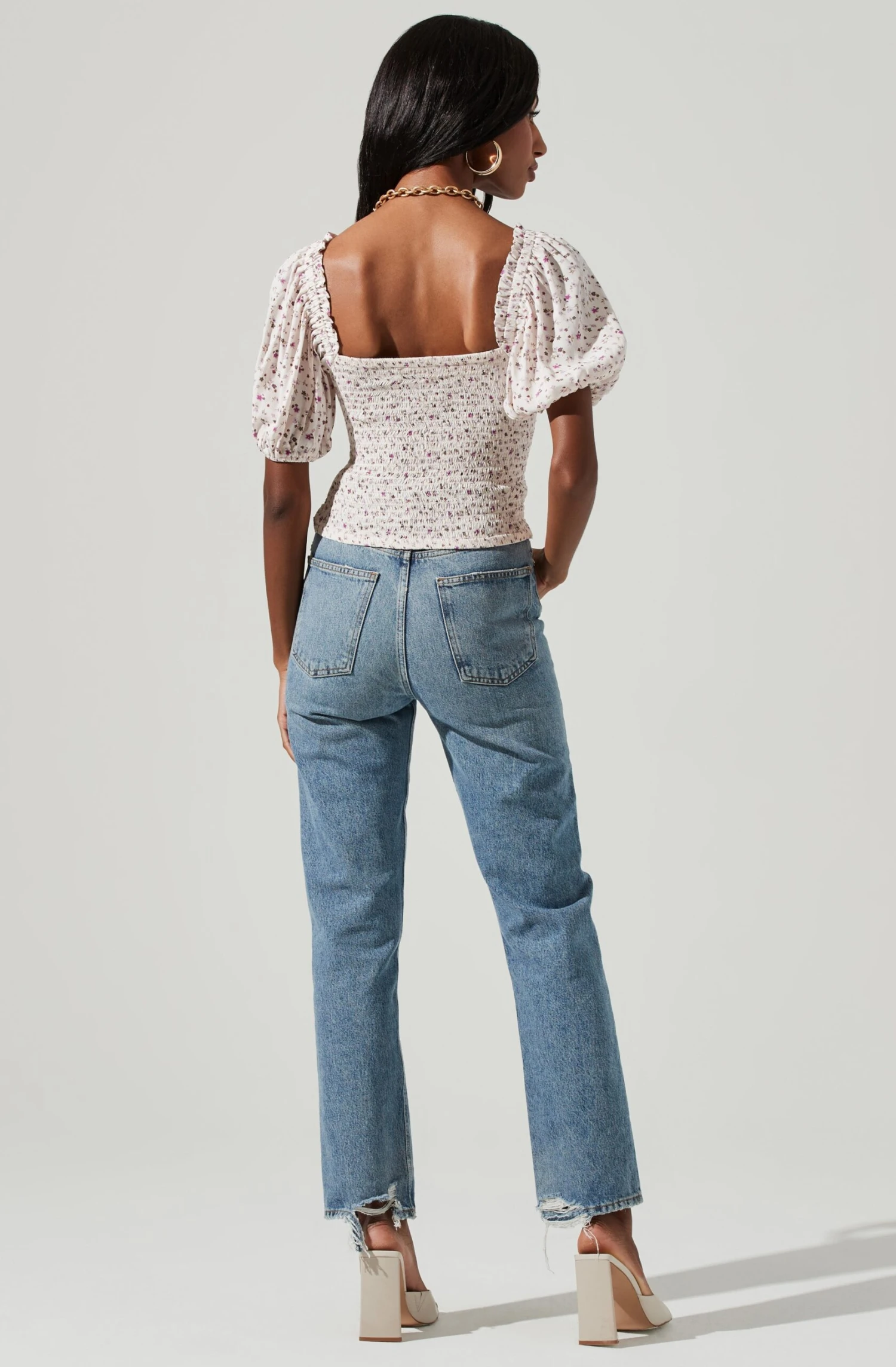 Ruched Short Puff Sleeve Top 10 Ruched Short Puff Sleeve Top - Image 10