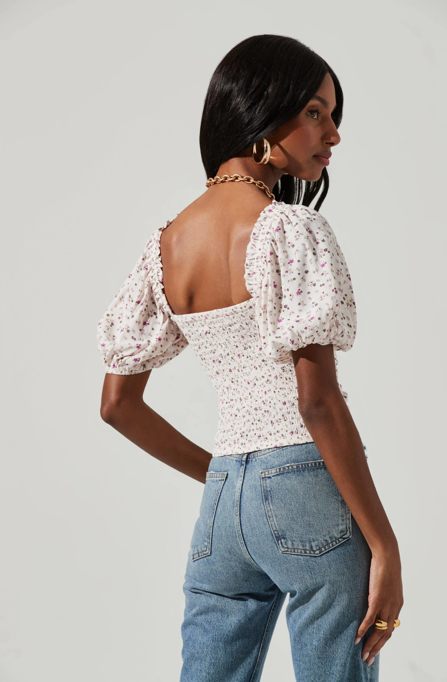 Ruched Short Puff Sleeve Top 11 Ruched Short Puff Sleeve Top - Image 11