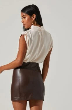 Cowl Neck Sleeveless Top -Dresses Sales Store AT17256 CREAM 3