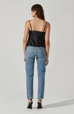 Satin Cowl Neck Cami -Dresses Sales Store AT17502 BLACK 4