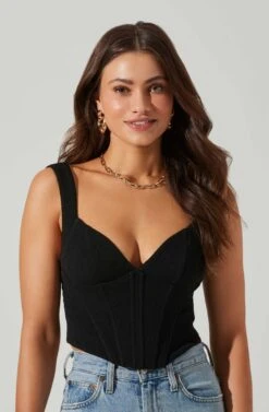 Corset Tank Top -Dresses Sales Store AT17548 BLACK 3