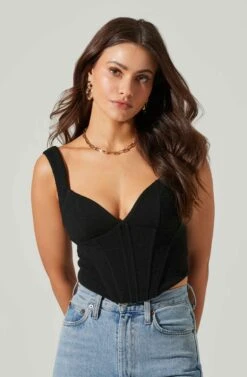 Corset Tank Top -Dresses Sales Store AT17548 BLACK 4