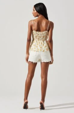 Ruched Babydoll Floral Cami -Dresses Sales Store AT17702 ORANGECREAMFLR 5