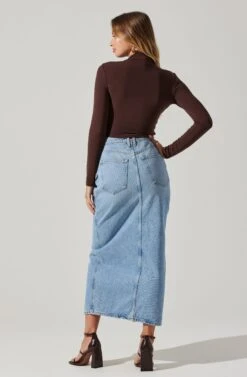 Asymmetrical Pleated Cutout Mock Neck Top -Dresses Sales Store AT17934 ESPRESSO 1