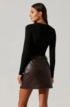 Twist Neck Cutout Sweater -Dresses Sales Store AT17944 BLACK 6