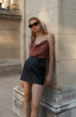 Larisa Satin Rhinestone Strap Top -Dresses Sales Store LeniAliStudio ASTR Paris0L1A8449