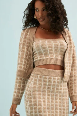 Briarwood Checkered Knit Crop Top -Dresses Sales Store RESORT 0481