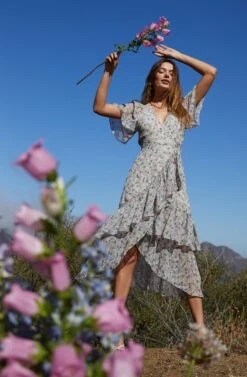 Adella Floral Ruffle Midi Dress -Dresses Sales Store Shoot 0121